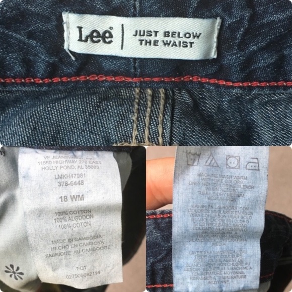 Lee Carpenter Dark Stone Wash Shorts size 18WM - Picture 6 of 6